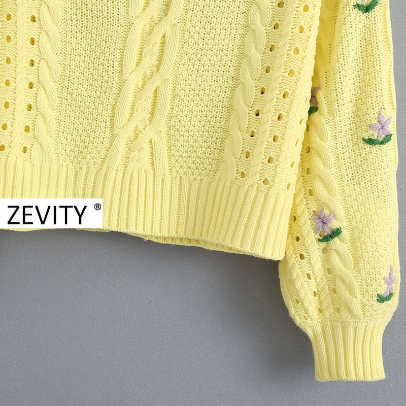 Новинка от Zevity женский укороченный вязаный кардиган с v-образным вырезом и