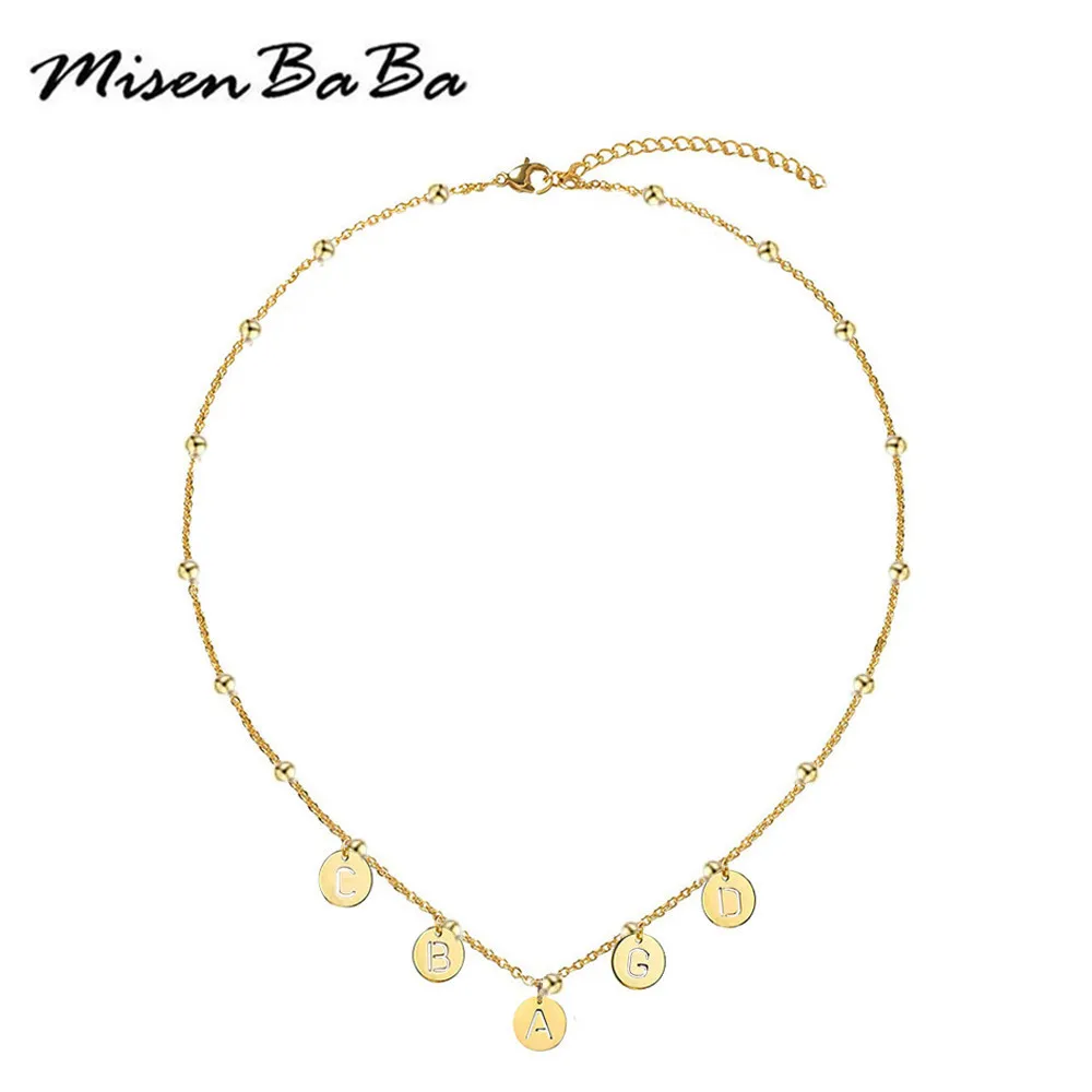 

Женское колье-чокер из нержавеющей стали с подвеской в виде букв