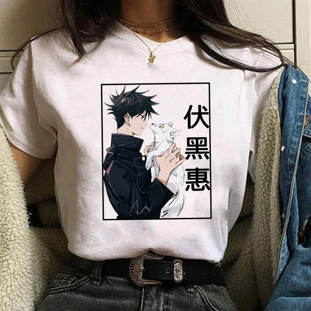 

Women Couple Clothes Harajuku Casual Cotton Print Clothing Jujutsu Kaisen T Shirt