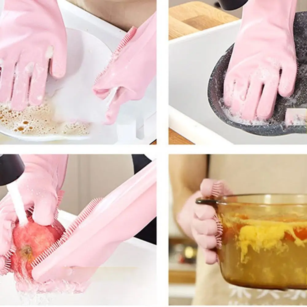 Силиконовая форма для мытья посуда уборки Перчатки Magic скруббер губчатые