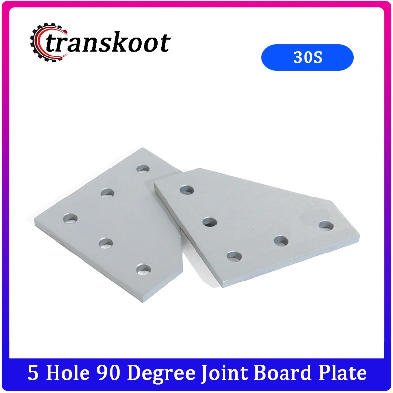 Угловой Кронштейн с 5 отверстиями 90 градусов для алюминиевого профиля 3030 30x30