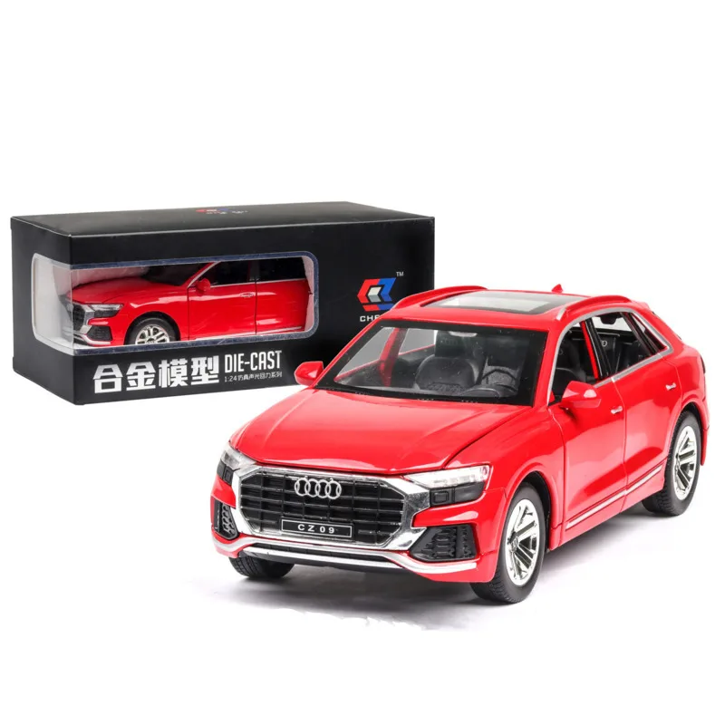 Детские игрушки для мальчиков 1:24 Audi Q8 модель автомобиля литье под давлением