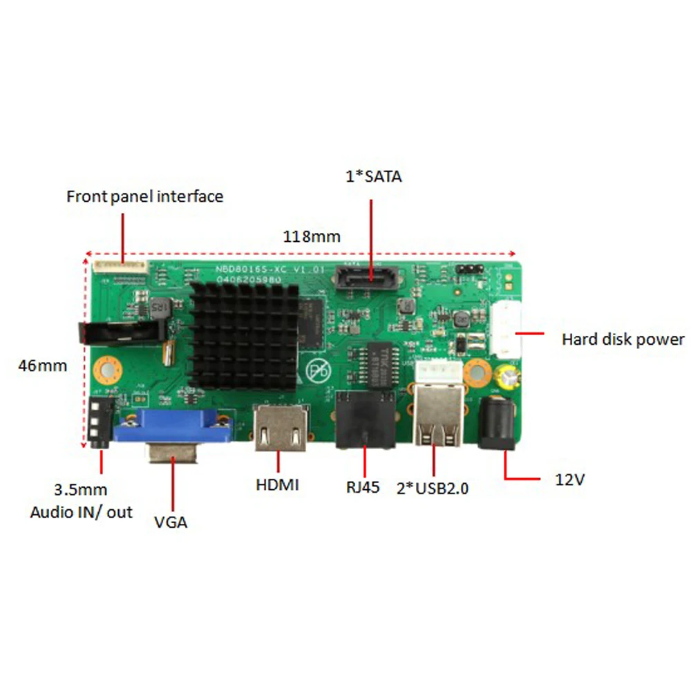 Видеорегистратор видеонаблюдения AOUERTK 4/5 МП 9 каналов P2P H.265 + IP NVR основная плата