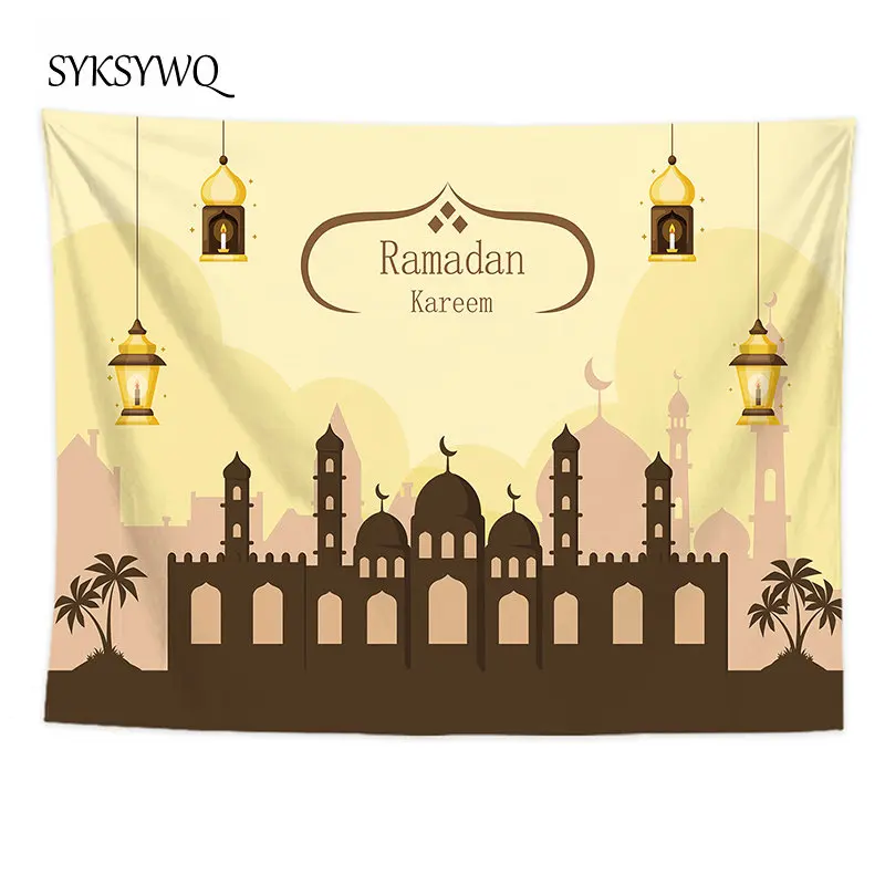 Настенный гобелен с подвесной лампой декор настенное одеяло в виде замка Новое