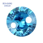 Вдвое увеличивает отверстие браслетов с синим морским камнем фианит Форма CZ камень бриллиантовой огранки синтетический CZ 4  12 мм для изготовления ювелирных изделий DIY бусины