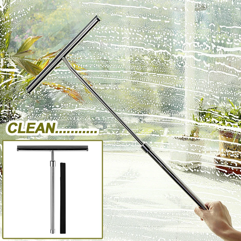 

Glass Wiper Mirror Stainless Steel Window Clean Shower Squeegee Telescopic Blade Stretchable Manual Tool Car Rubber Strip