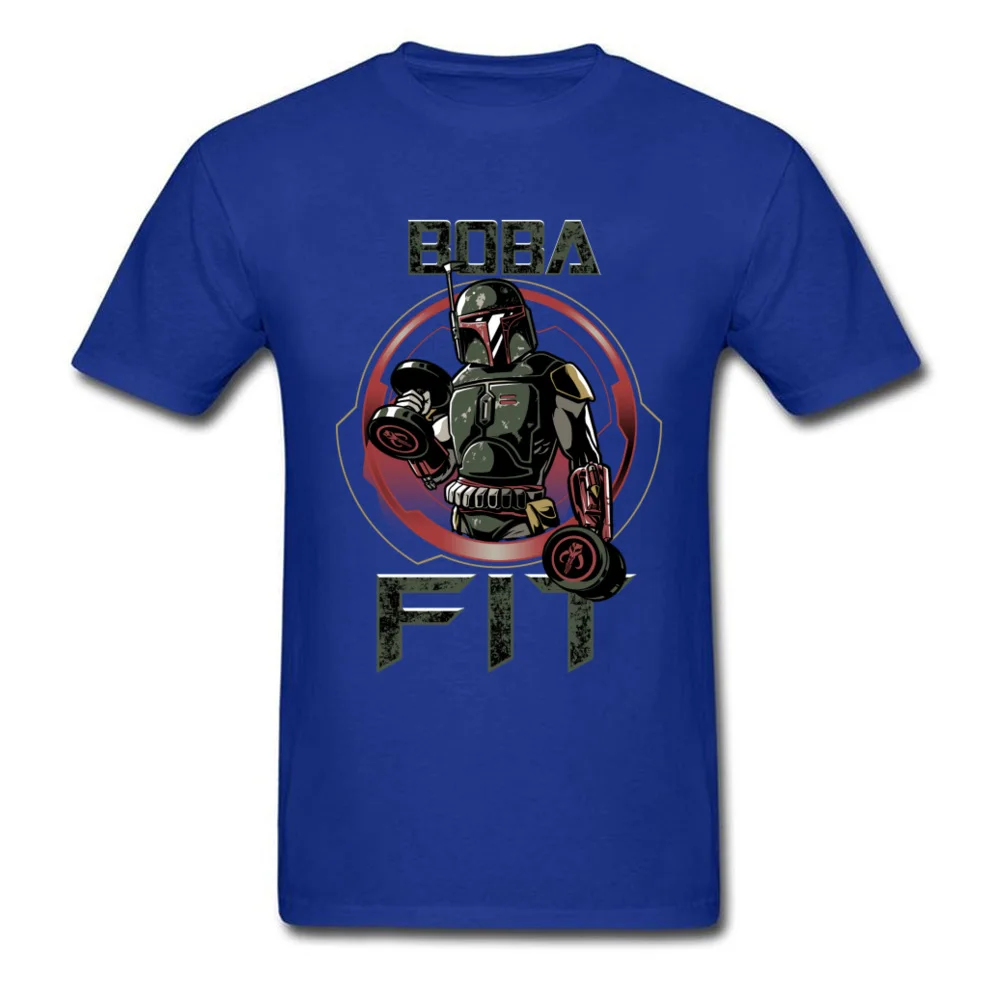 Boba Fit футболка для мужчин забавные Звездные войны тренировки Футболка фирменная Новинка 80s Топы И Футболки с принтом мужская хлопковая одежда ретро Boba Fett рубашка - Цвет: Blue