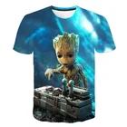 Новинка 2021, модная мужская и женская футболка с 3D принтом, футболка с коротким рукавом, Супергерой Грут, хранитель Галактики, футболка из фильма S-6XL