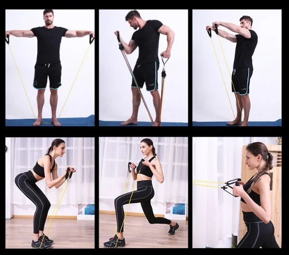 Эластичные Эспандеры 11 шт. оборудование для спортзала и фитнеса растягивающийся