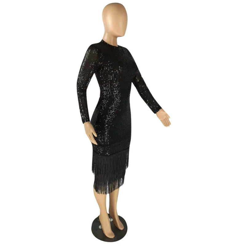 2019 черные блестки пайетки облегающее Бандажное платье длиной до колена с