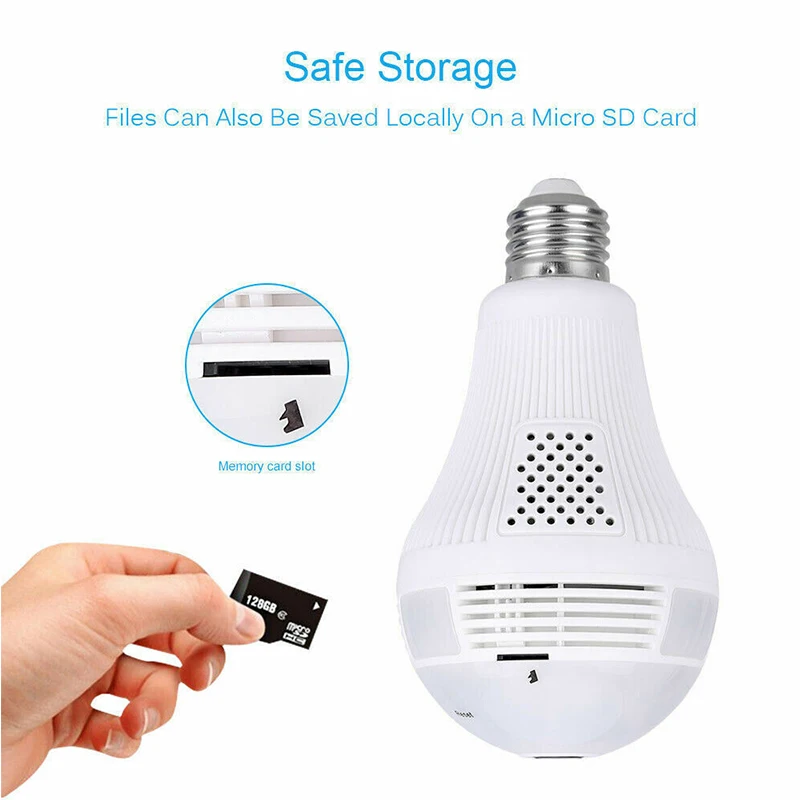 

1/2/4 Pack WiFi Bulb Camera 960P HD Smart WiFi 360 Degree Panoramic Fisheye Hidden Bulb Light Security Camera Lamp
