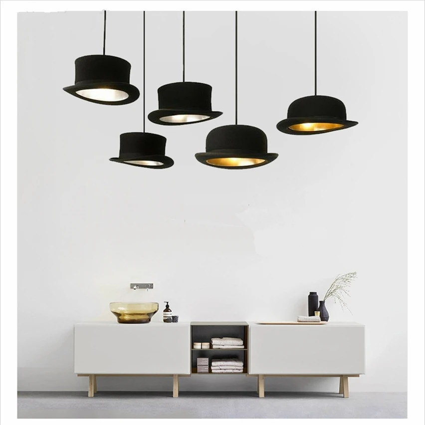 Modern Creative Led Pendant Lights Christmas Decorations for Home Light Fixtures Hat Lampshade Stair Cafe Hanging Lamp Luminaria | Лампы и