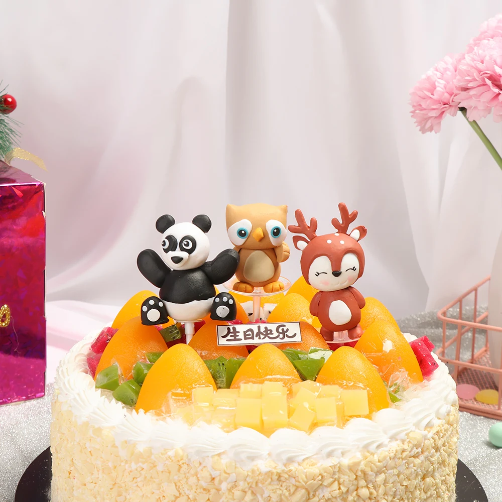 1 шт. милые торты в виде животных из зоопарка украшения на день рождения для детей