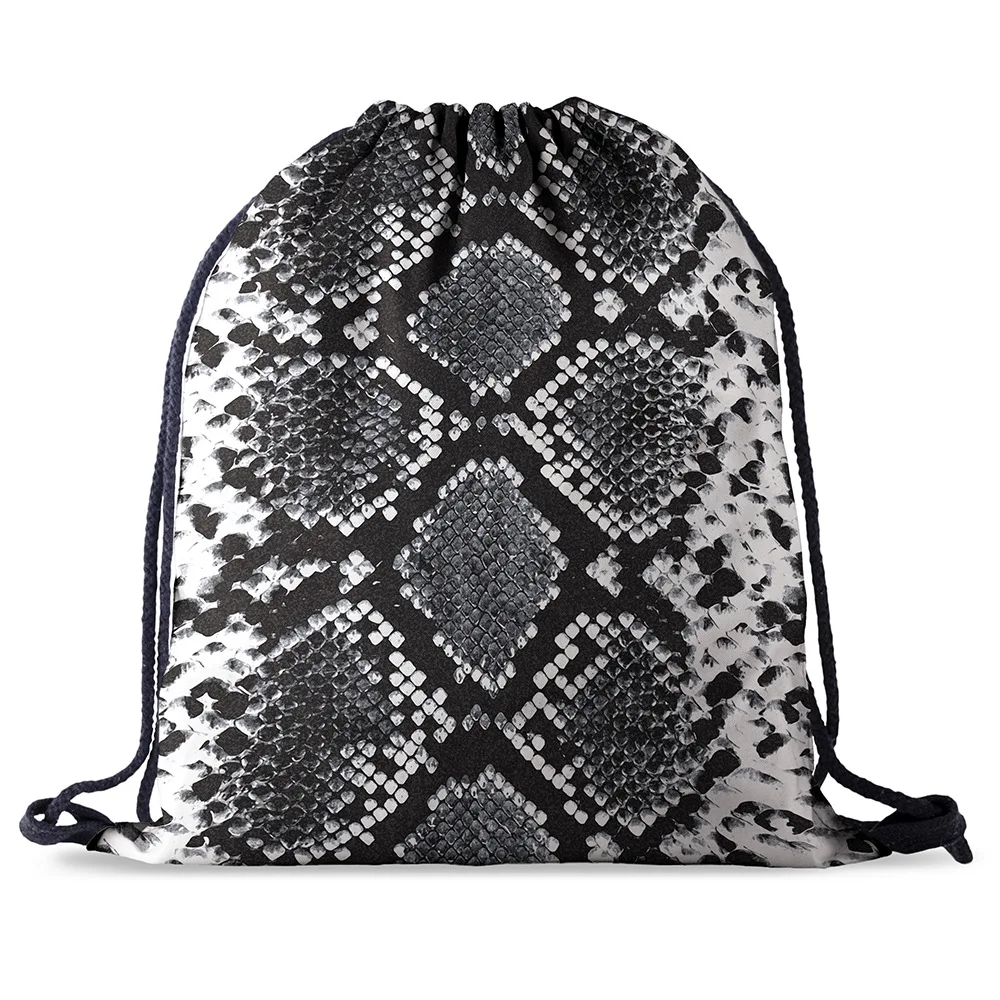 Рюкзак женский мужской Повседневный с принтом змеиной кожи|Мешки кулиской| |