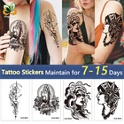 Водостойкие Временные татуировки для женщин, боди-арт, картина, искусственные татуировки, наклейки, реалистичные искусственные черные розы, водостойкие татуировки