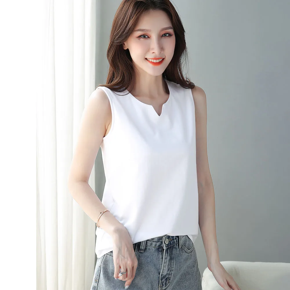 

Womens Cotton Camis Solid color Female Slim Sleeveless Casual Vest Solid Color Crop Lower Cut Top For Ladies Fitness Vest Summer