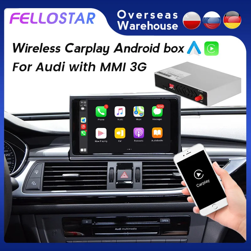 Освещение! Беспроводной Carplay Android автоматический интерфейсный блок для AUDI A1 Q3 A4 A5