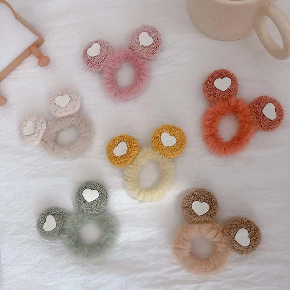 

1 Pc Autumn Winter New Plush Hair Ring Candy Color Plush Cat Ears Hair Rope Sweet Cute Girly Elastic Hair Bands Hair Accessories
