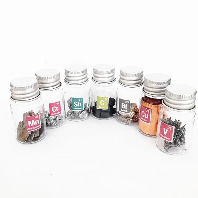 30 Types Vial Bottle Elements Metal Non-metal Rare Earth Simple Collection Vials Ampoule Combination Manganese Ni Silicon Fe V |