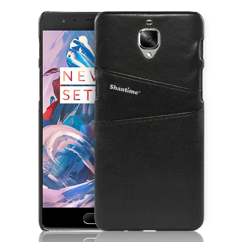 BLACK Роскошный чехол-бумажник из искусственной кожи для Oneplus 3, чехол для телефона Oneplus 3t, чехол с отделениями для визиток - Цвет: BLACK