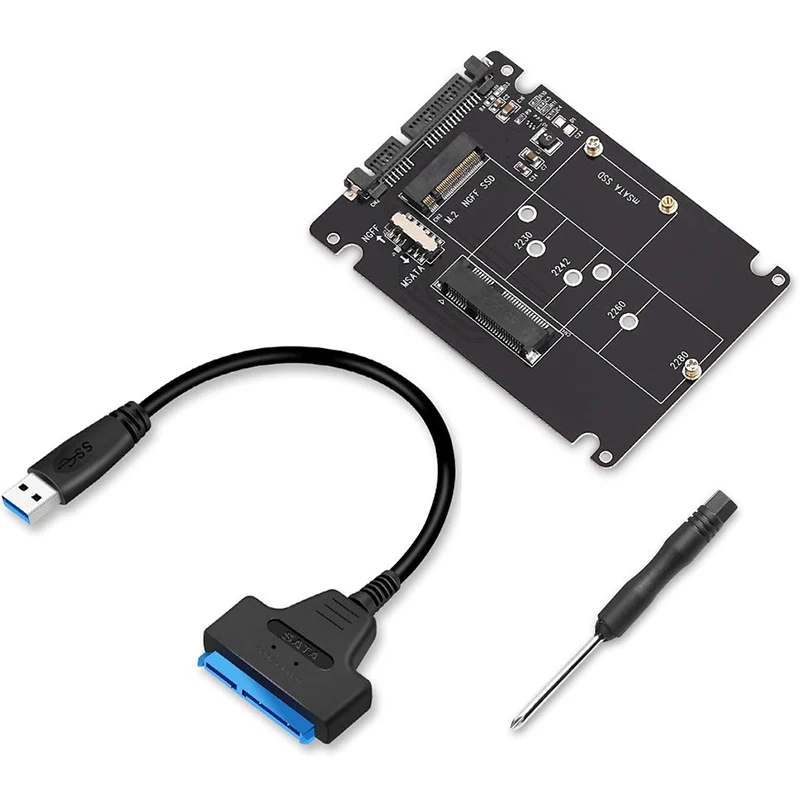 

M.2 NGFF или MSATA-SATA 3,0 адаптер USB 3,0 на 2,5 SATA жесткий диск 2 в 1 конвертер-ридер с кабелем для ПК ноутбука