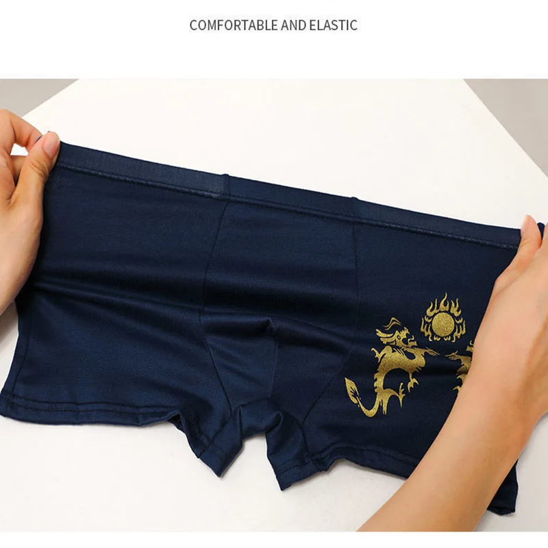 8PCS Men Boxers Underwear Man's Underpants Breathable and Comfotable Men's Underwear Big Size Sexy Men Panty Soft Print Pants