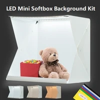 40cm led softbox portable photography photo studio mini lightbox background kit 6 color backdrops usb light box for dslr phone