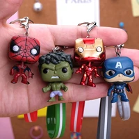 marvel avengers iron man spiderman keychain unisex american team key chain gift car bag pendant