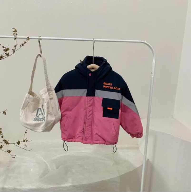 

Cultiseed Baby Girls Thicken Warm Padded Hooded Jackets Children Kids Color Patchwork Long Sleeve Sports Casual Outerwears Coats