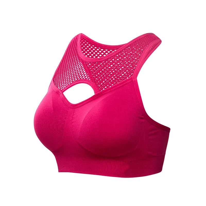 Women Lingerie Breathable Quick Dry Sport Bra Mesh Hollow Out Shockproof Push Up Yoga Bras or Fitness Running Gym Vest Top | Спорт и