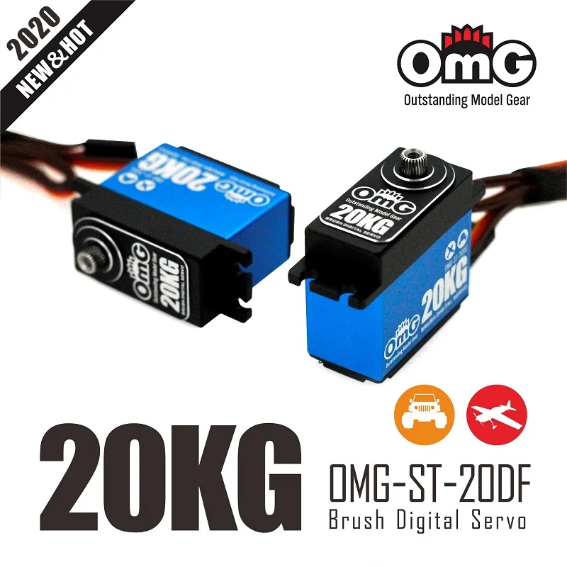 Полностью металлический высоковольтный цифровой сервопривод OmG 20 кг CNC для 1:10