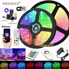 Светодиодные ленты SMD 5050 светильник украшения RGB подсветильник ка Водонепроницаемая светодиодная лампа светящаяся гирлянда WIFI контроллер гибкие диодные лампы