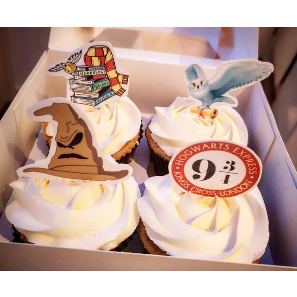 24 шт Съедобные золотые шары Гарри кекс Топпер Украшение Стенд Декор вечерние