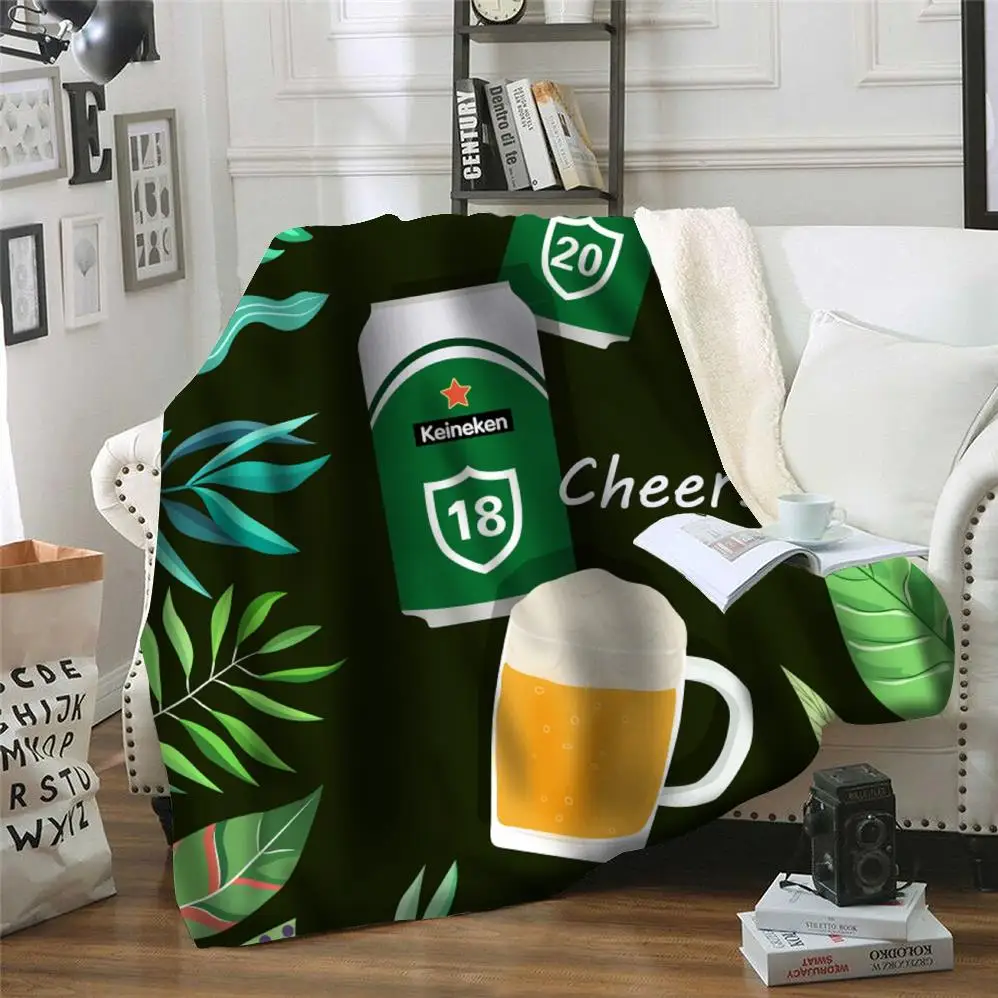 

Travel Blanket whitbeer beer festival cans wine Men Trend Warm Comforter Flannel design Fluffy Girl Covered Blanket
