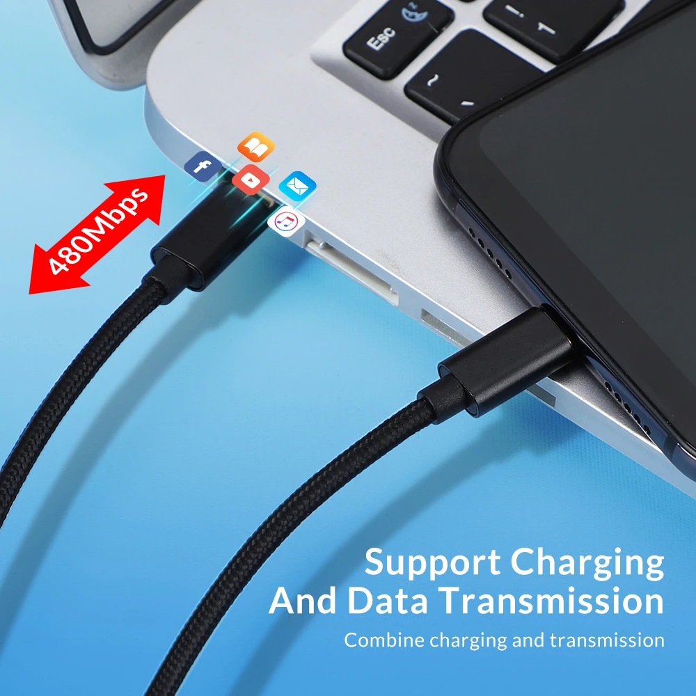 Двойной USB C кабель 60 Вт 3A PD зарядный типа c к type QC3.0 для передачи данных xiaomi huawei phone