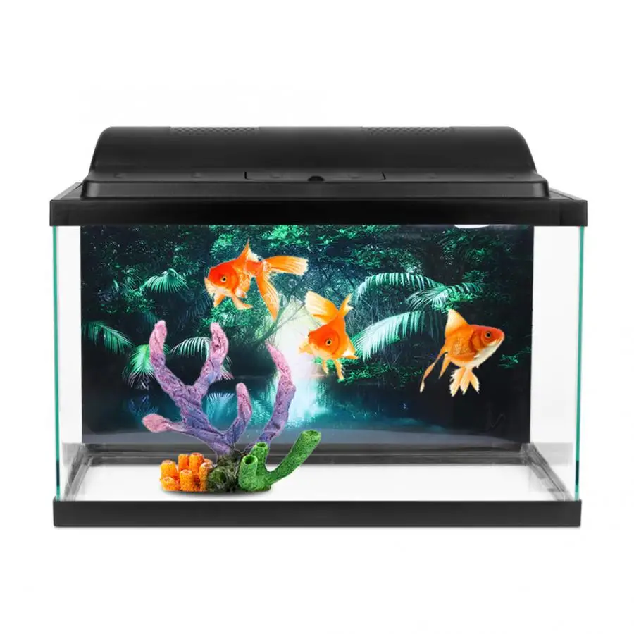 Aquarium Fish Tank Background Poster Decoration PVC Sticker Green Wild Wonderland Paintings Decor | Дом и сад