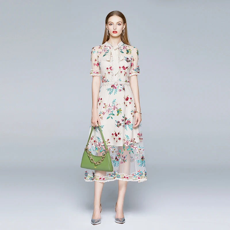 Новое поступление 2020 подиумное элегантное ажурное тонкое Сетчатое платье