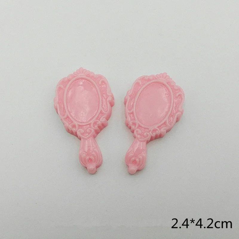 Pink mirror 10/20 Вт, 30 Вт, шт. моделирование Косметическая Расческа Зеркало с плоской задней частью плоское украшение из смолы Цвет DIY рукоделия искусственные ювелирные украшения, аксессуары для волос - Цвет: Pink mirror