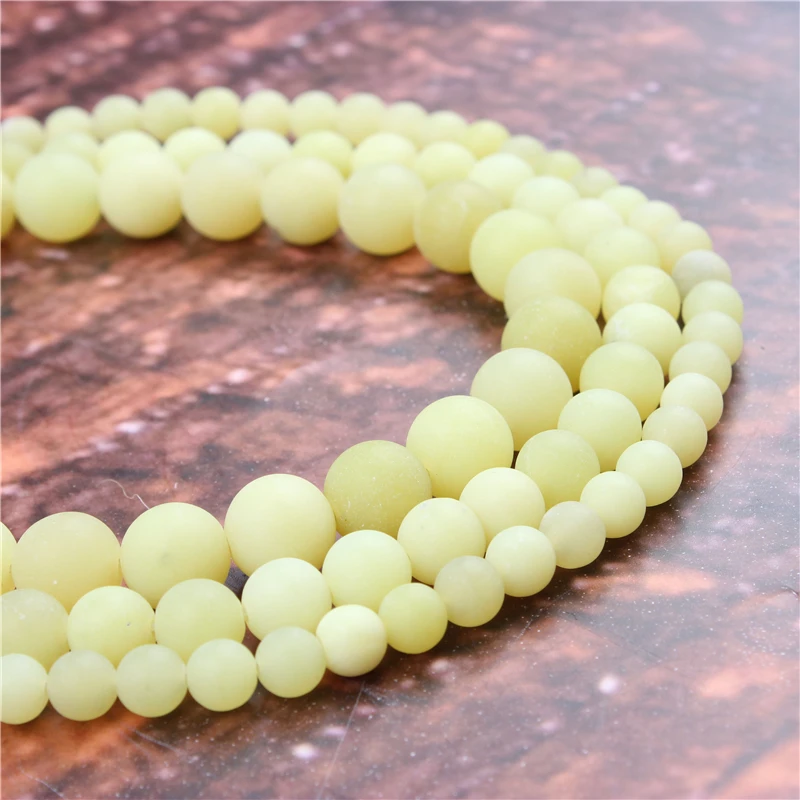 

Wholesale Fashion Jewelry Frosted Yellow Lemon 4/6/8/10 / 12mm Suitable For Making Jewelry DIY Bracelet Necklace