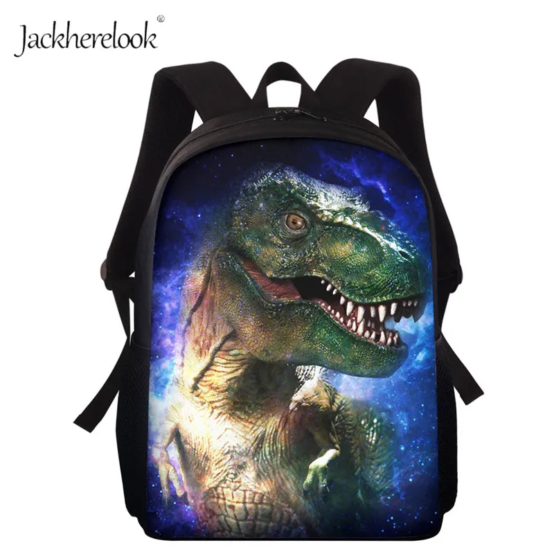 

Jackherelook Children Cartoon Dinosaur Schoolbag Fashion Printed 15 inch Teen Backpack Custom Animal Pattern Boy student Bookbag