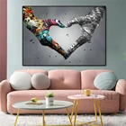 Граффити Бэнкси-стрит, Художественная печать на холсте, настенные художественные плакаты, любовь и мотивация жеста, декоративная картина для любимого декора комнаты