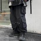 Брюки-карго мужскиеженские в стиле ретро, прямые штаны с широкими штанинами, темная уличная одежда, в стиле панк, в Корейском стиле, Осень-зима
