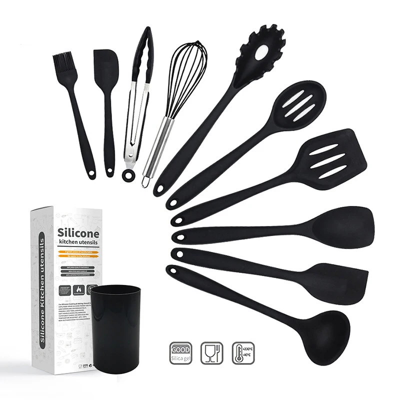 

Kitchenware Sets Food Grade Silicone Non-Stick Cooking Utensils Spatula Soup Spoon Set Kitchen Gadgets and Accessories