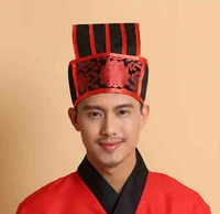 chinese traditional ancient hat for men hanfu scholar black hat headdress vintage fittings confucian towel cosplay hat for men