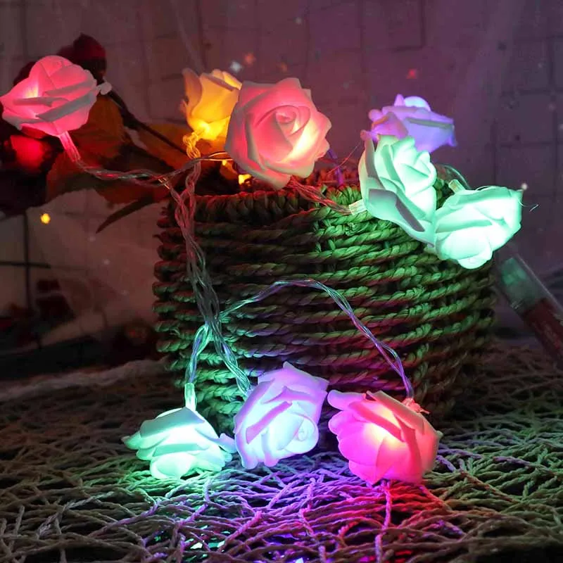 

Battery Operated 1.5M 10LED Rose Garland String Lights For Home Valentine Wedding Birthday Party Holiday Fairy Lights Decor