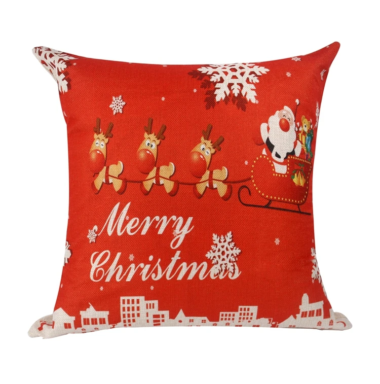Cushion cover 41 Navidad Рождественский чехол для подушки с рождественским декором для дома рождественские украшения олень Санта Клаус счастливый год - Цвет: Cushion cover 41