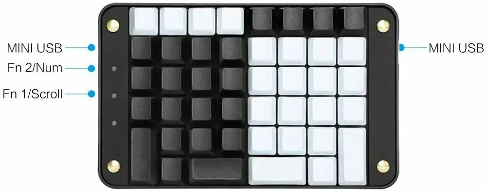 44 Keys Single-Handed Mechanical Keyboard Programmable Tools Gaming Keypad 8 Macro Keys with OEM Gateron Red Switches