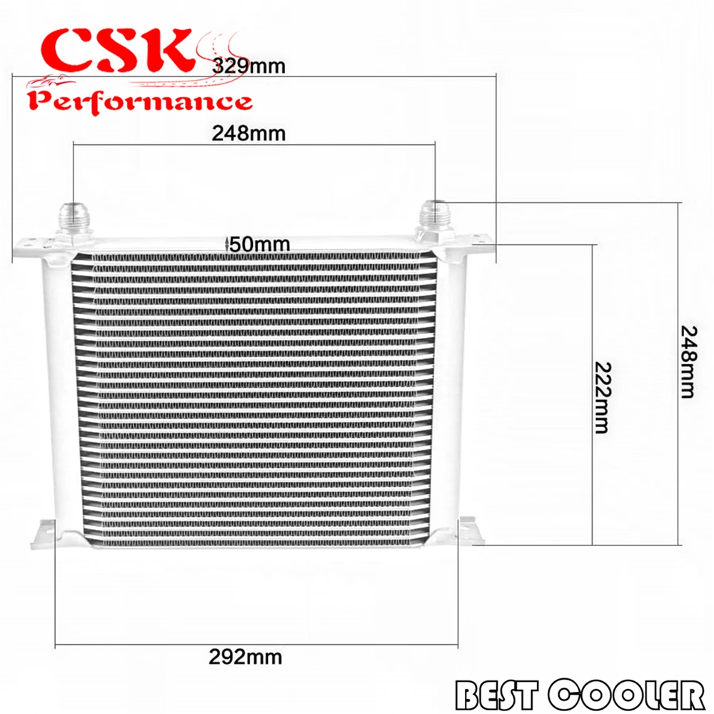 

Universal New-style AN10 30 row oil cooler + thermostat / thermostatic Sandwich Plate kit for Japan car Silver / Black