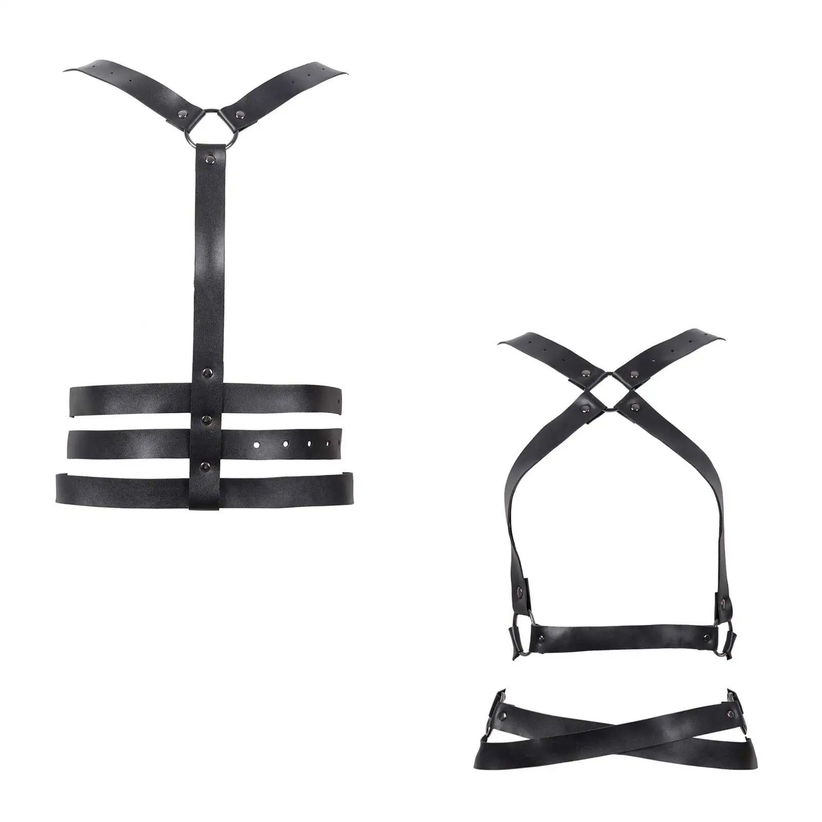 

Пояс в стиле Харадзюку, нижнее белье, бюстгальтер-слинг, регулируемый наплечный ремень, кожаный боди в стиле панк