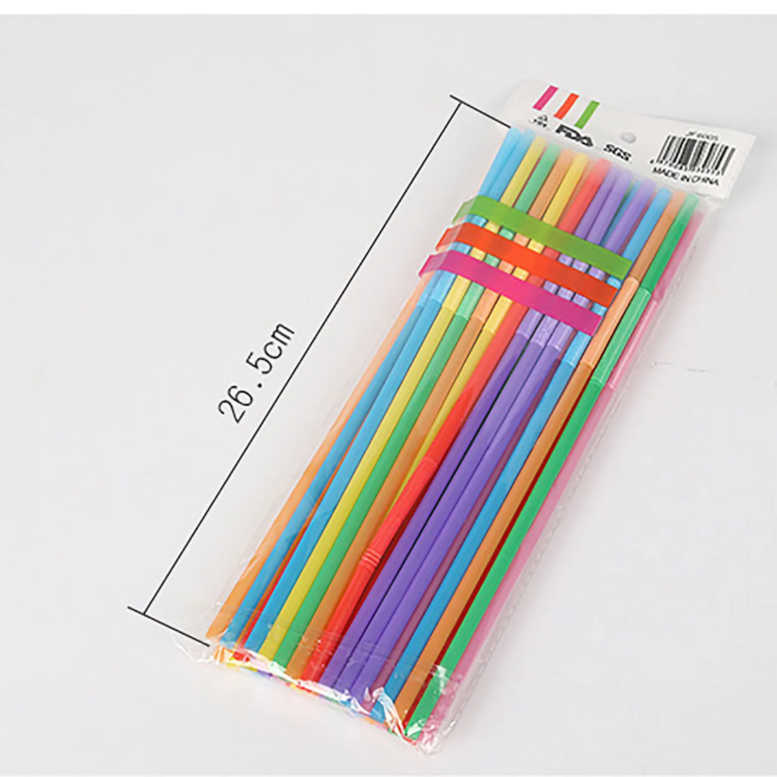 

50pcs Plastic Drinking Straws 8 Inche Long Multi-colored Striped Bedable Disposable Straws Party Multi Colored Rainbow Straw